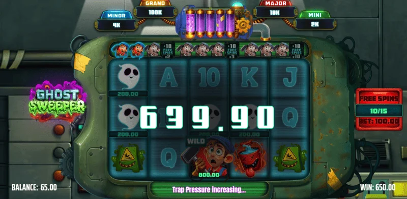 Ghost Sweeper - დიდი მოგება Free Spins-ის სერიაში მულტიპლიკატორით